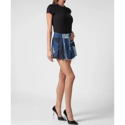 Nederdele<Philipp Plein Denim Mini Skirt Blå