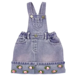 Jumpsuits<Monnalisa Denim Overalls med Små Roser Blå