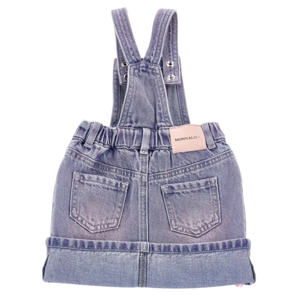 Jumpsuits<Monnalisa Denim Overalls med Små Roser Blå