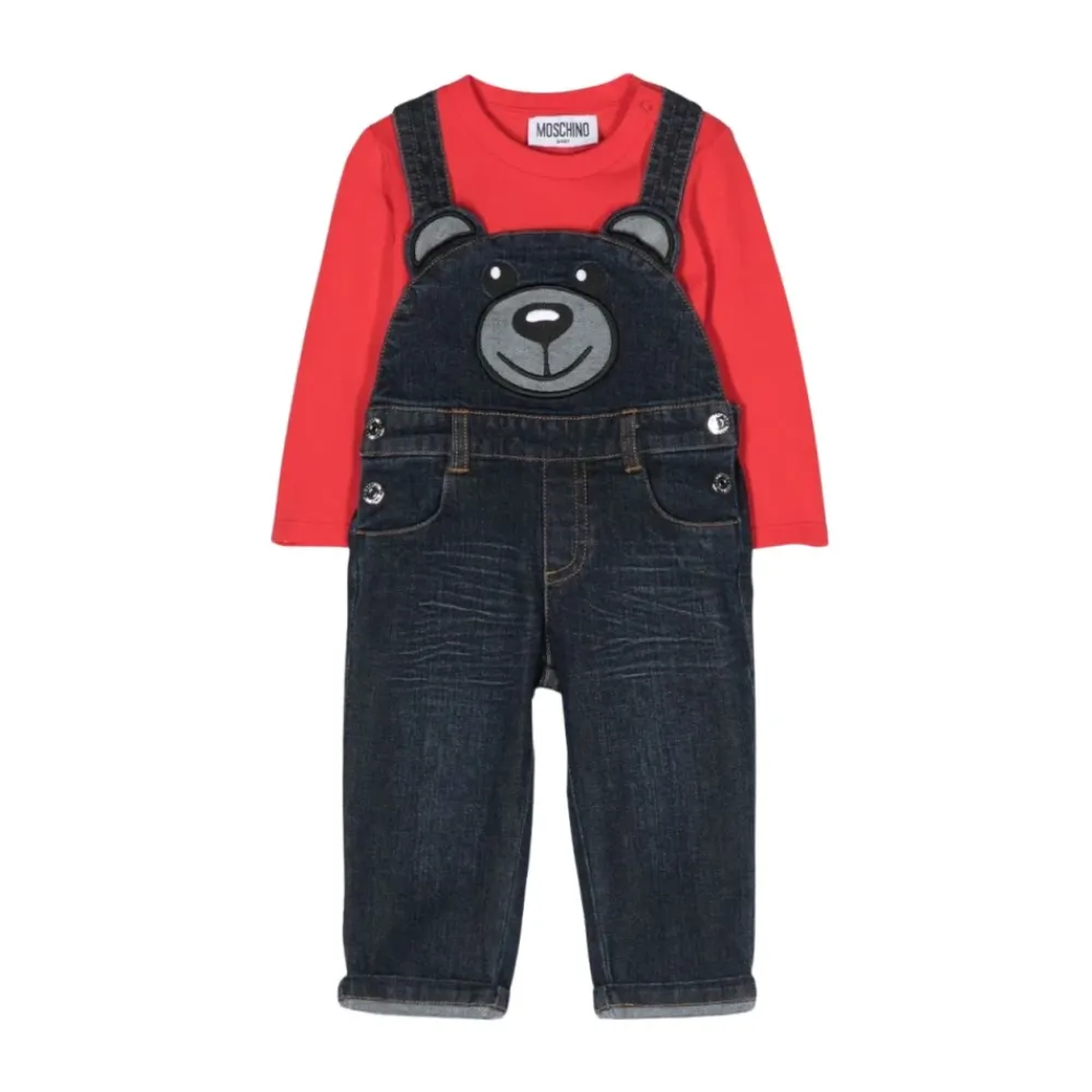 Jumpsuits<Moschino Denim Salopette og langærmet T-shirt sæt Multifarvet