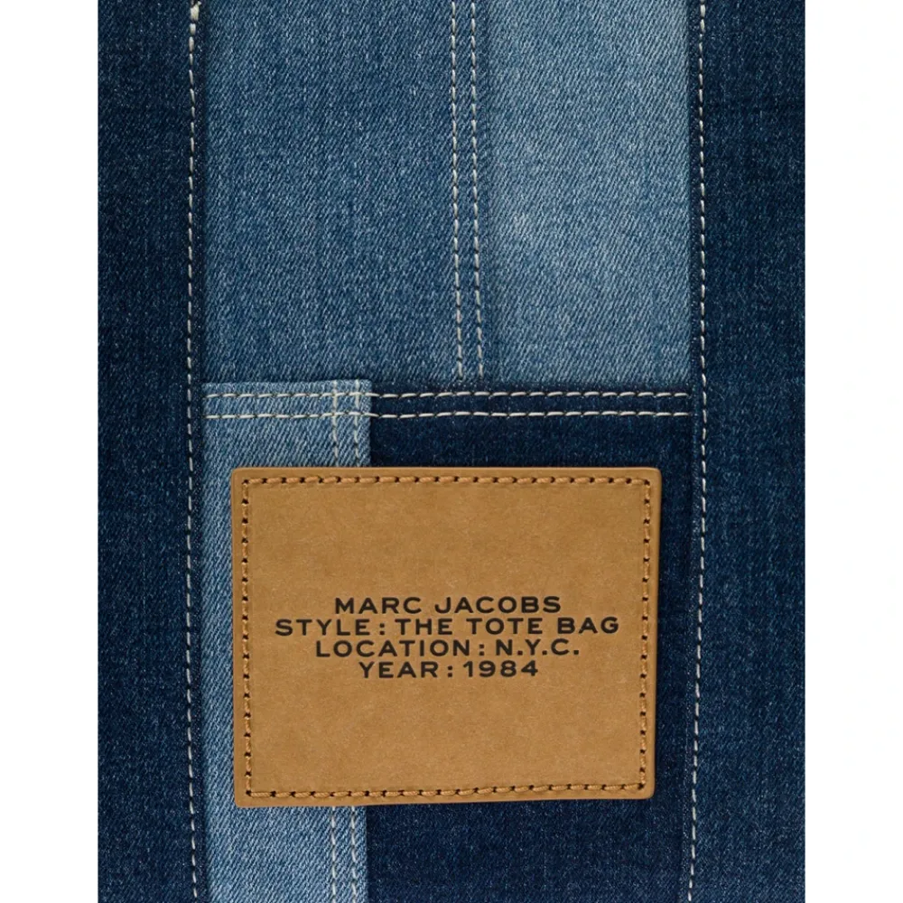 Indkøbstasker^Marc Jacobs Denim Tote Taske med Logo Print Blå