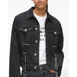 Jakker^Karl Lagerfeld Denimjakke med snøre Sort