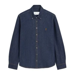 Skjorter<Ami Paris Denimskjorte Blå