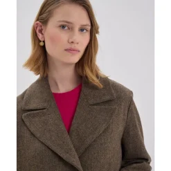 Frakker^Ines de la Fressange Paris Denise Brown Uld Herringbone Frakke Brun
