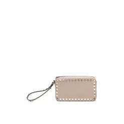 Clutch^Valentino Garavani Designer Læder Håndledstaske i Poudre Beige