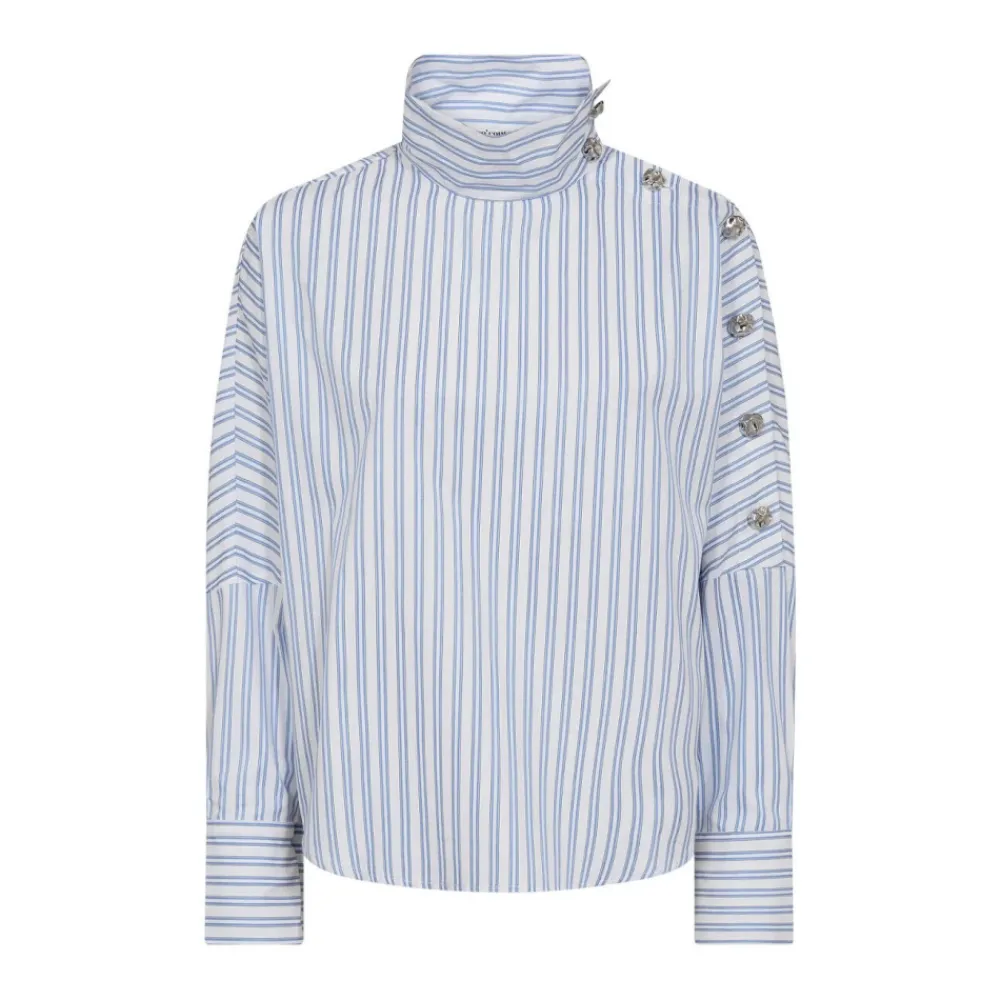 Bluser & Skjorter<Co'Couture DevinCC AsymCC Button Blouse Blå