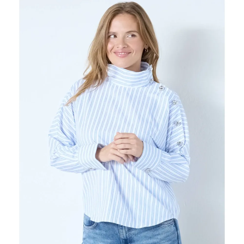 Bluser & Skjorter<Co'Couture DevinCC AsymCC Button Blouse Blå