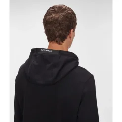 Trøjer<C.P. Company Diagonal Raised Fleece Hoodie Sort