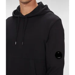 Trøjer<C.P. Company Diagonal Raised Fleece Hoodie Sort