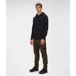 Trøjer<C.P. Company Diagonal Raised Fleece Hoodie Sort