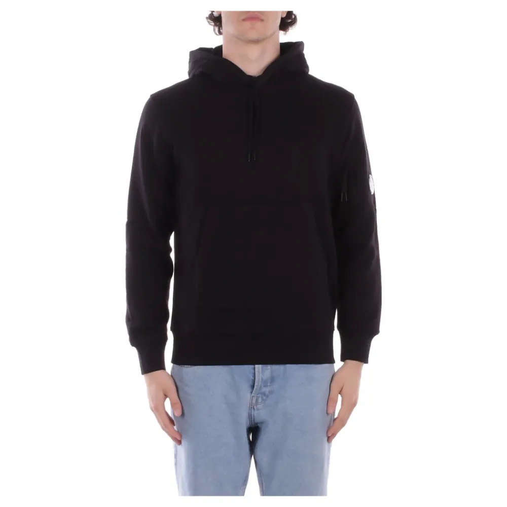 Trøjer^C.P. Company Diagonal Raised Fleece Hoodie Sort