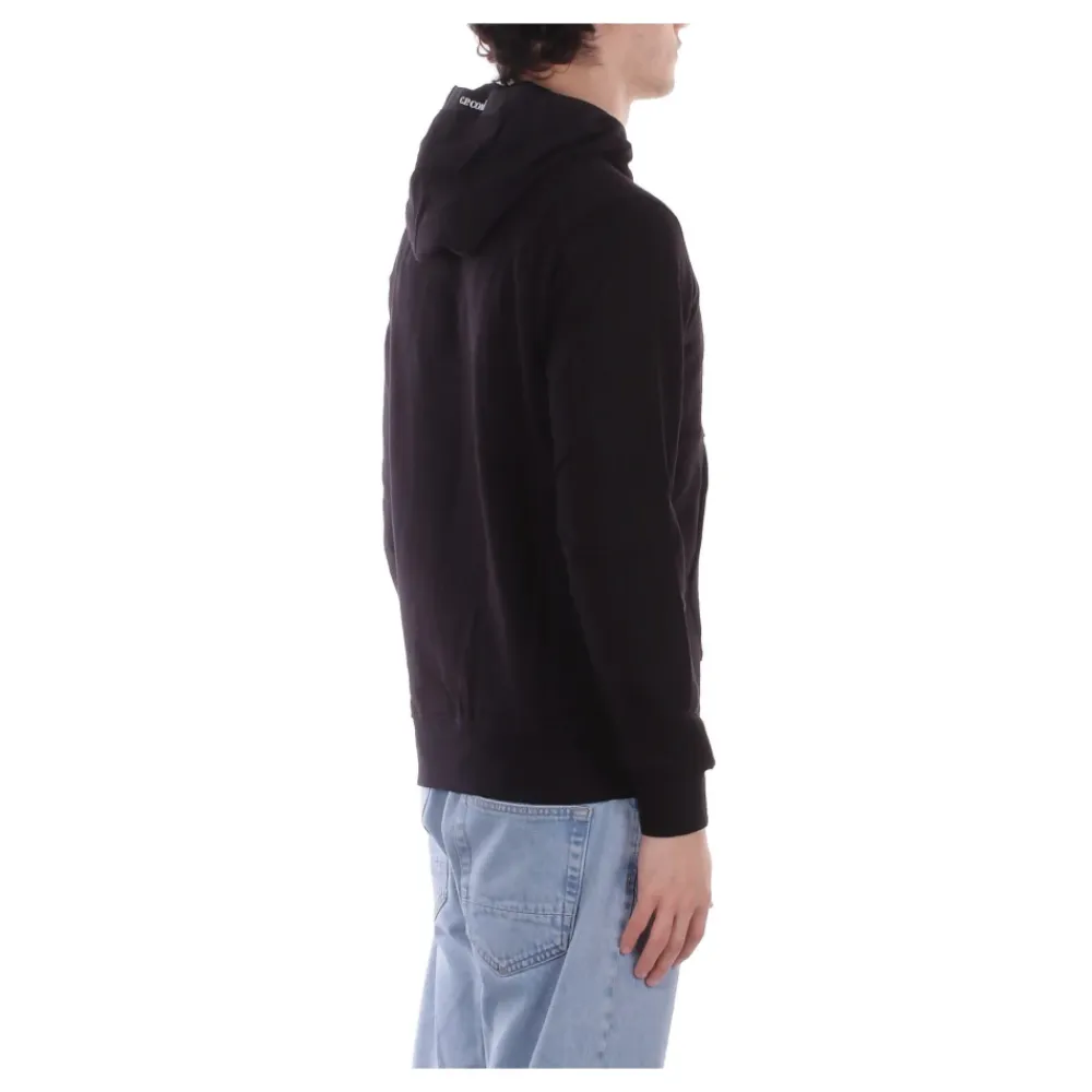 Trøjer^C.P. Company Diagonal Raised Fleece Hoodie Sort