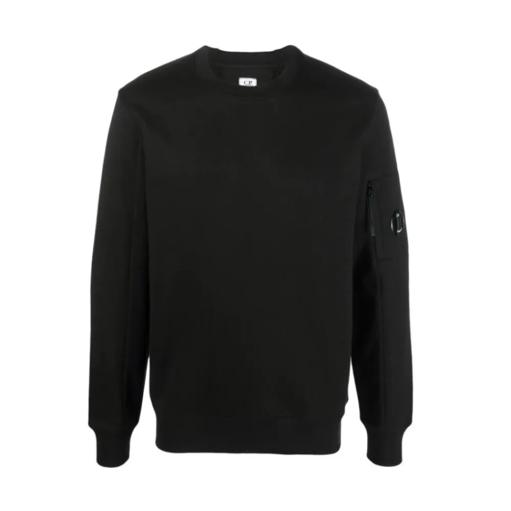 Trøjer|Sweatshirts<C.P. Company Diagonal Raised Fleece Sweatshirt Sort