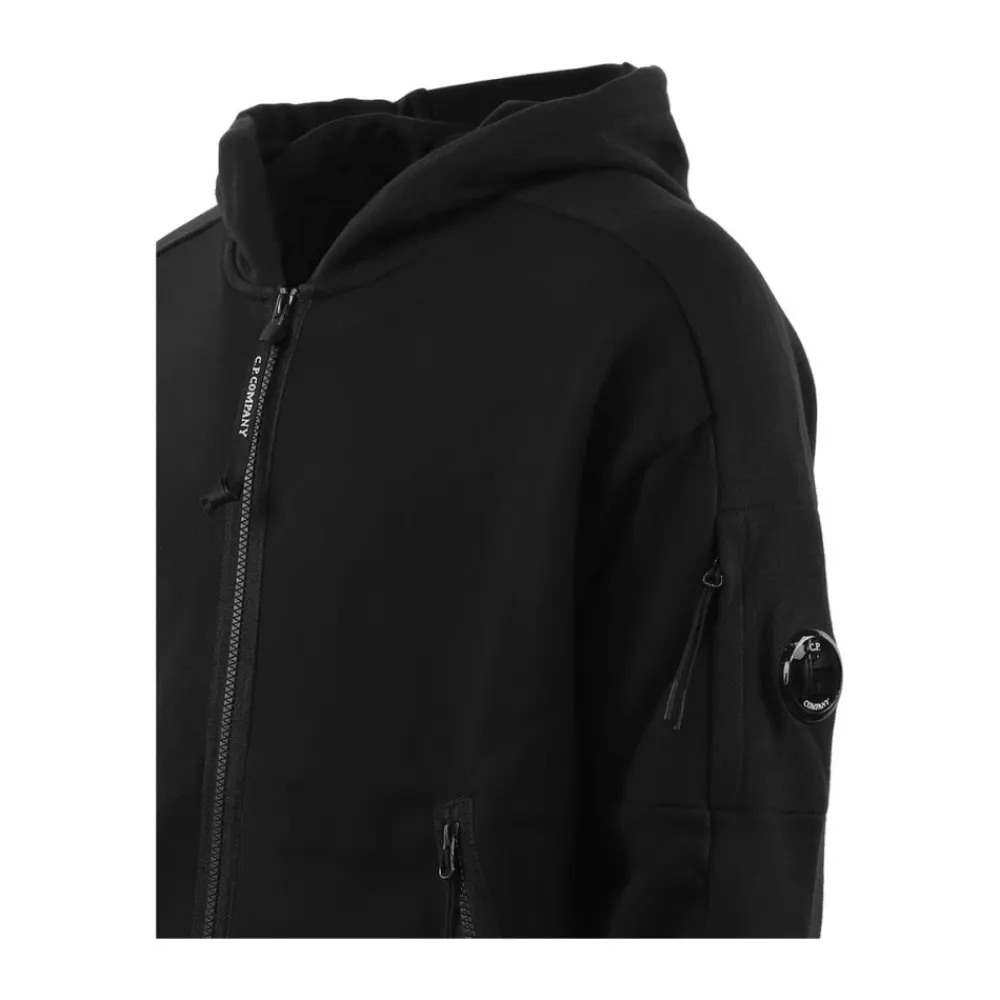 Trøjer^C.P. Company Diagonal Raised Zip Through Hoodie Sort