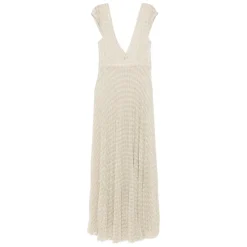 Kjoler<Forte Forte Diamond Plisseret Jersey Kjole Beige