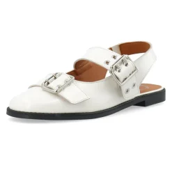 Ballerina Sko<Cashott DIANA Mary Jane Patent Ballerinas Off White Hvid