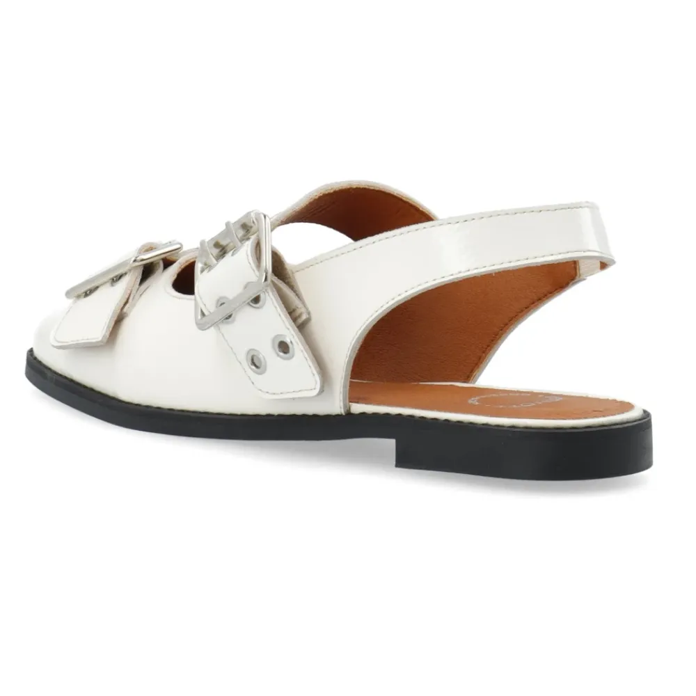 Ballerina Sko<Cashott DIANA Mary Jane Patent Ballerinas Off White Hvid