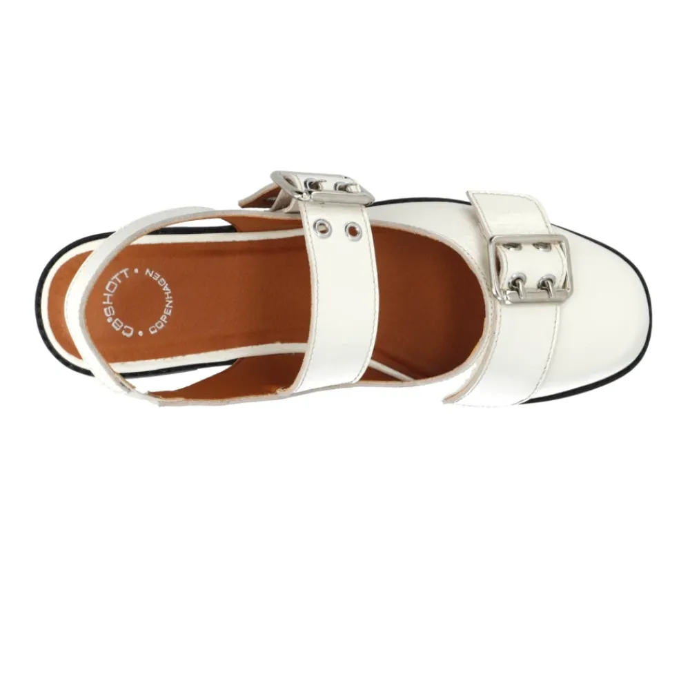 Ballerina Sko<Cashott DIANA Mary Jane Patent Ballerinas Off White Hvid