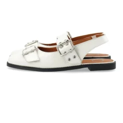 Ballerina Sko<Cashott DIANA Mary Jane Patent Ballerinas Off White Hvid