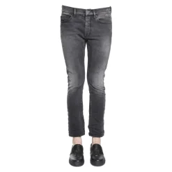 Jeans^White Mountaineering Distressed Denim Jeans Sort