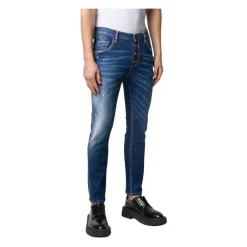 Jeans^Dsquared2 Distressed Slim Fit Jeans Blå