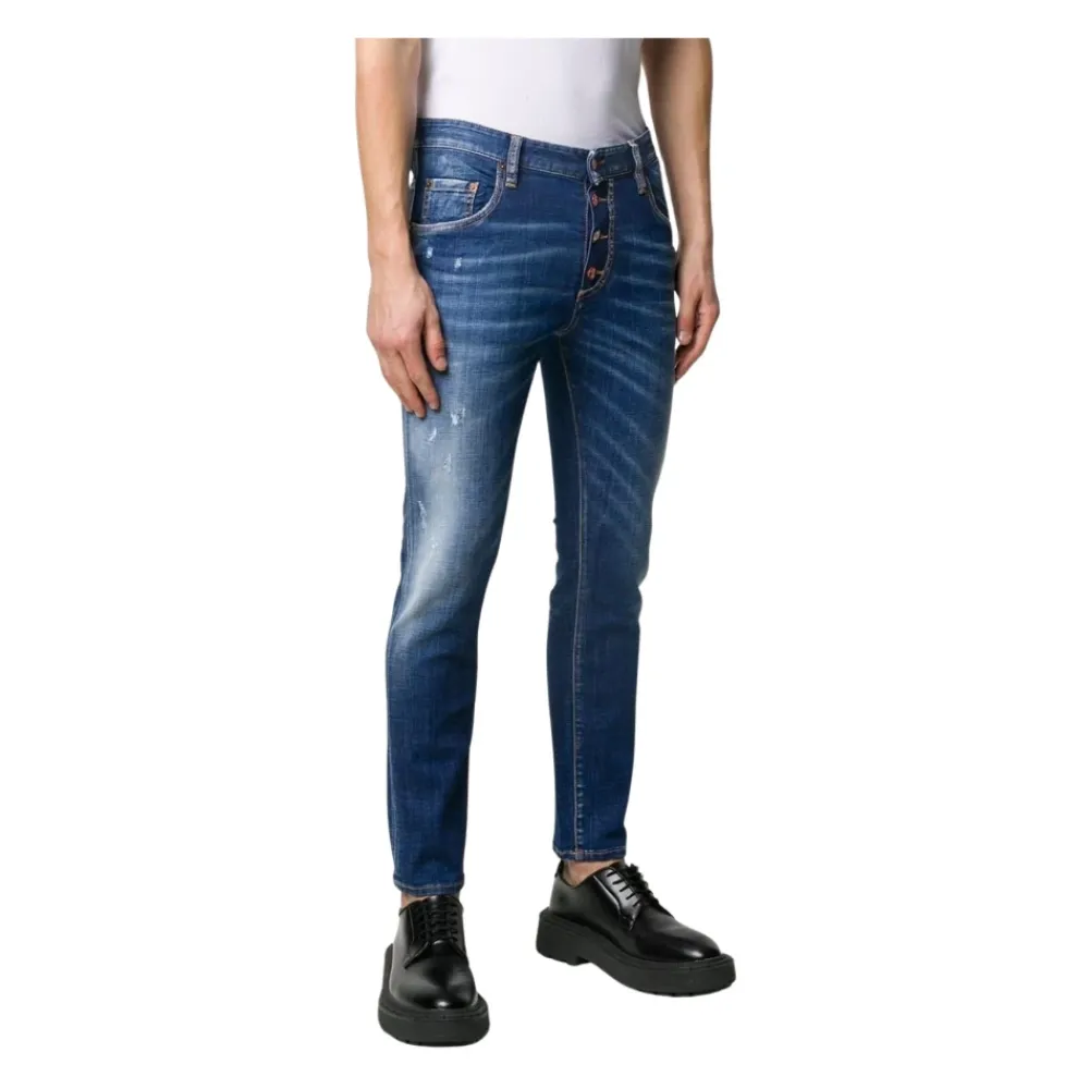 Jeans^Dsquared2 Distressed Slim Fit Jeans Blå