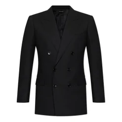 Jakkesæt^Tom Ford Dobbeltbrystet blazer med dobbelt slidse Sort