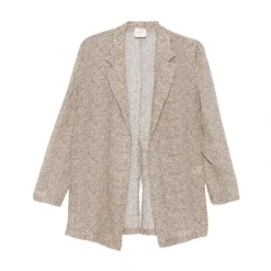 Jakker^Alysi Dot Print Open-Front Blazer Beige