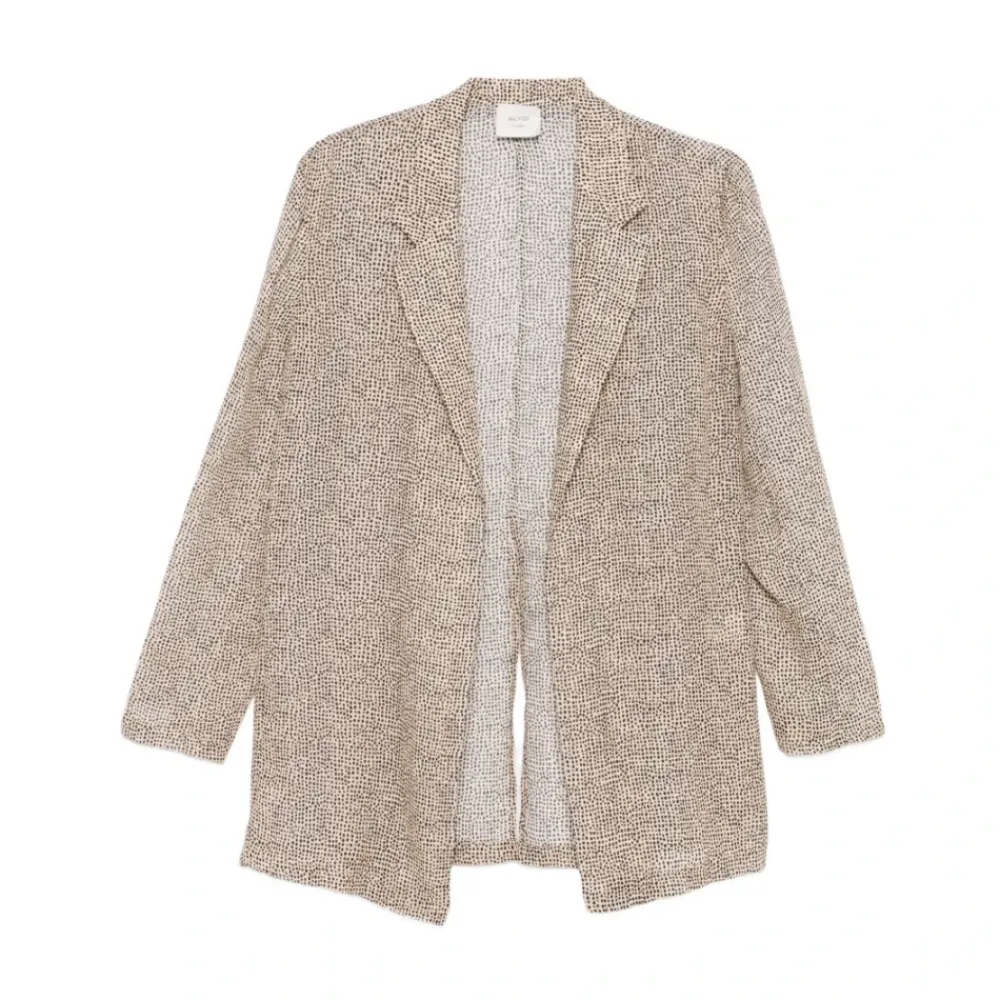 Jakker^Alysi Dot Print Open-Front Blazer Beige