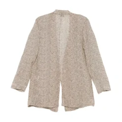 Jakker^Alysi Dot Print Open-Front Blazer Beige