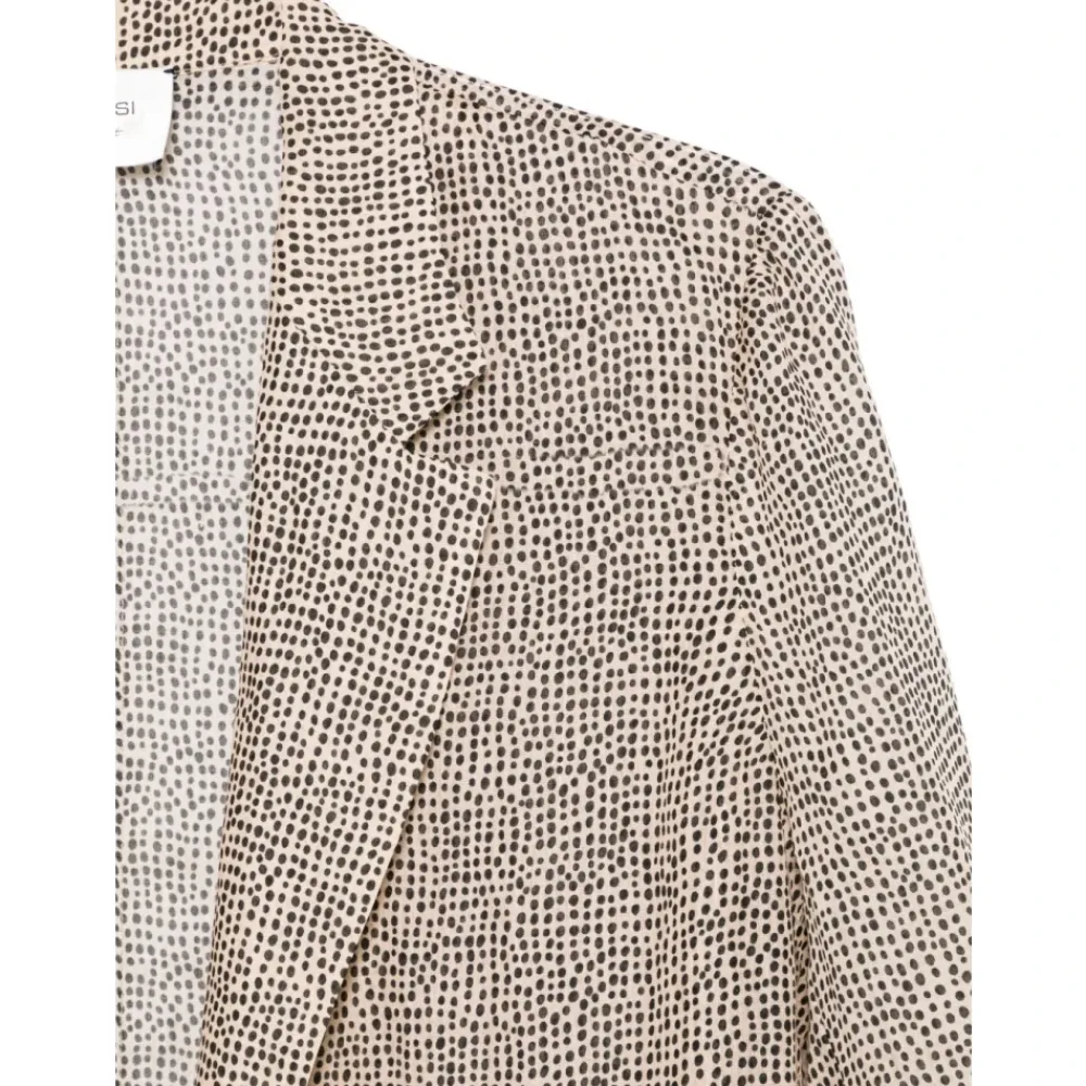 Jakker^Alysi Dot Print Open-Front Blazer Beige
