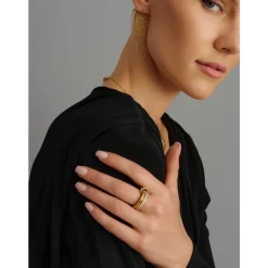 Smykker<Nialaya Double Band Ring in Gold Gul