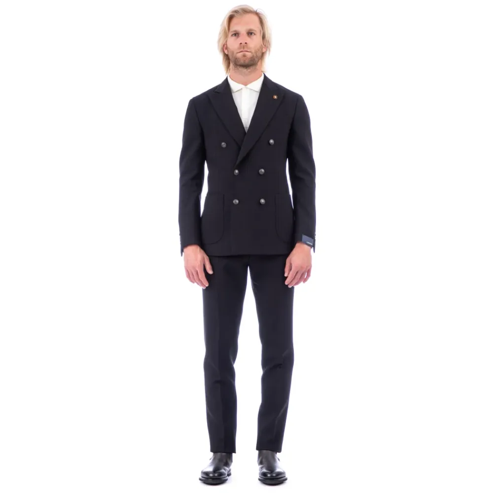 Jakkesæt^Lardini Double Breasted Suit Set Sort