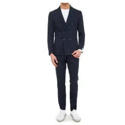 Jakkesæt^Eleventy Double Breasted Suit Sæt Blå