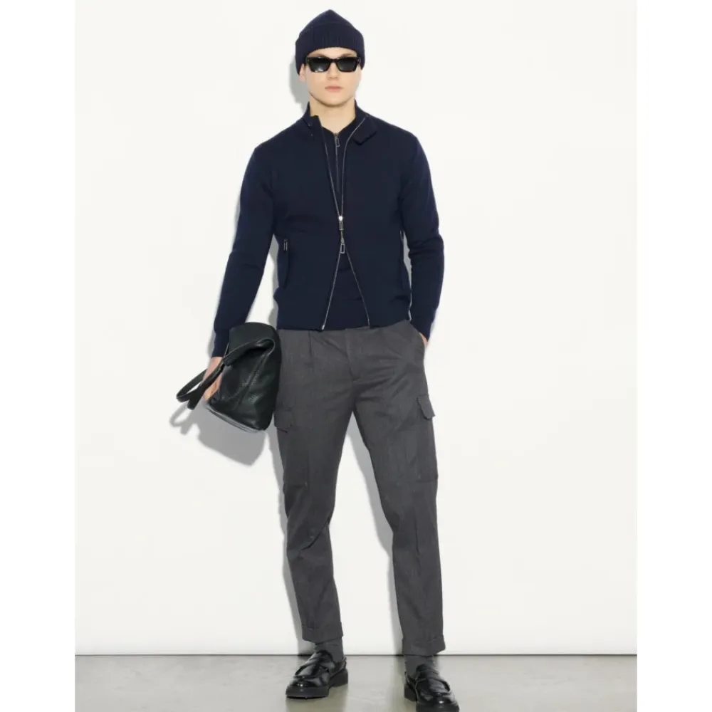 Jakker^Paolo Pecora Double Knit Jacket Blå
