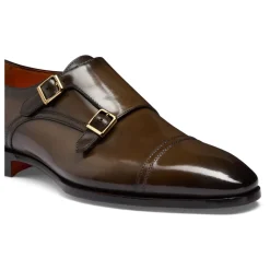 Business Sko<Santoni Double Monk Strap Sko Brun