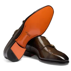 Business Sko<Santoni Double Monk Strap Sko Brun