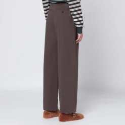 Bukser<Dunst Double Plisseret Bred Chino Slacks Brun