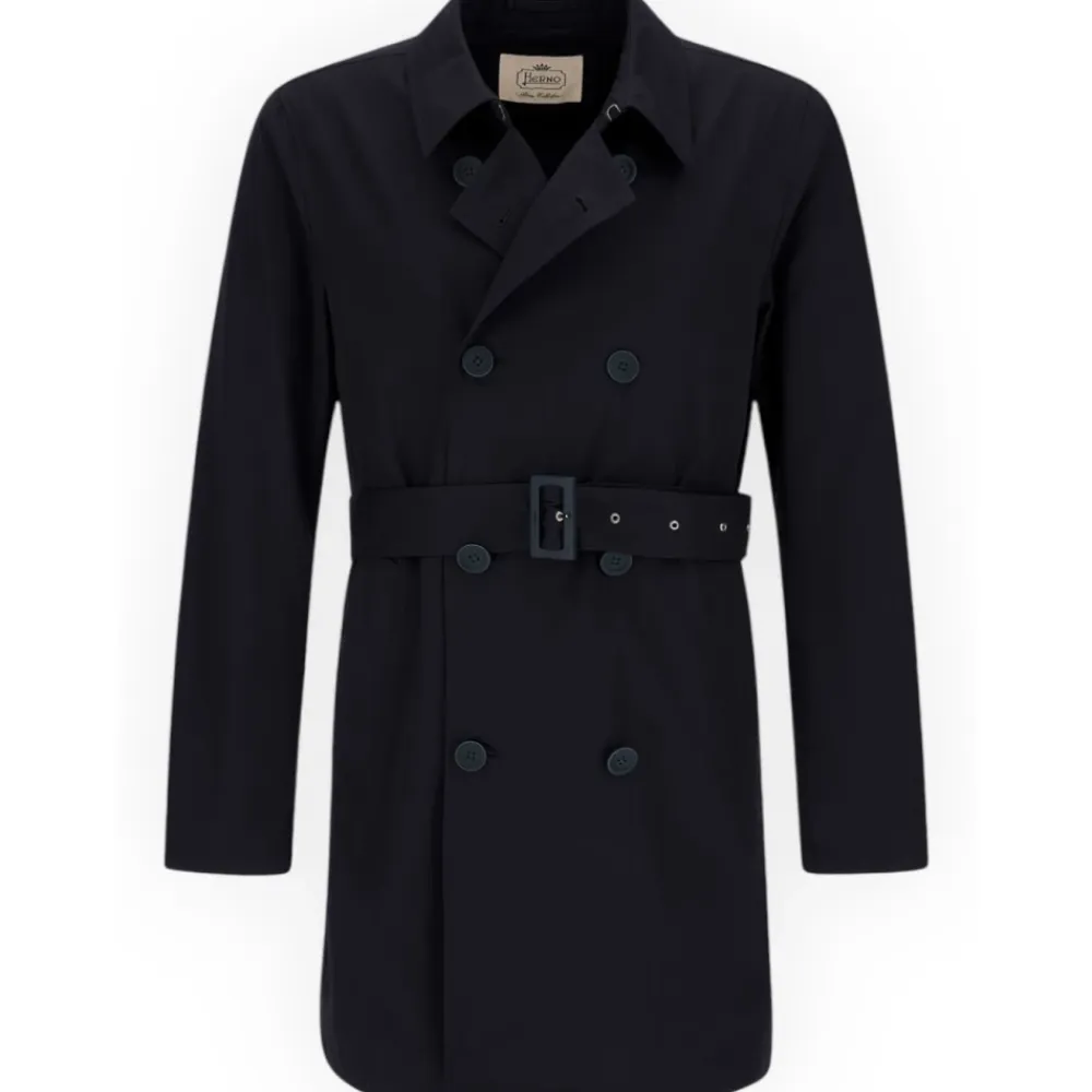 Frakker<Herno Double-Breasted Trench Coat Sort