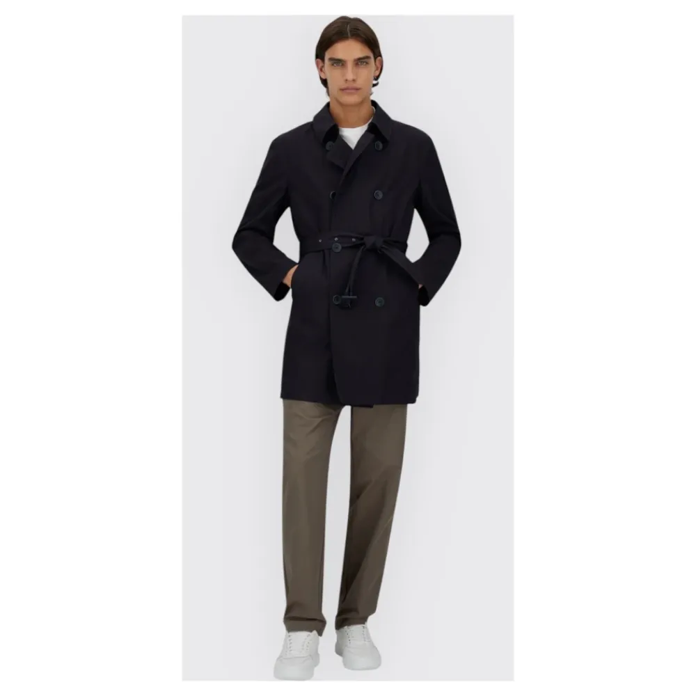 Frakker<Herno Double-Breasted Trench Coat Sort