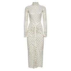 Kjoler<Alaïa Draped Fluid Strass Jersey Dress Hvid