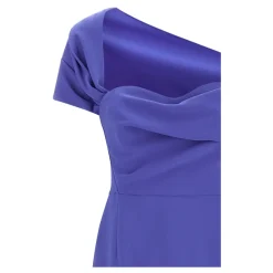 Kjoler<Carolina Herrera Draperet Off-Shoulder Kolonne Galla Blå