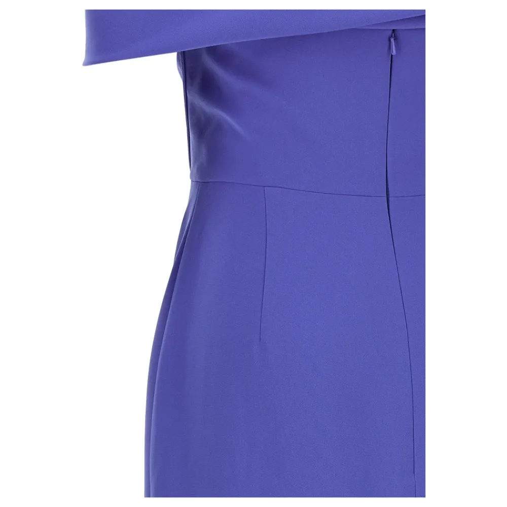 Kjoler<Carolina Herrera Draperet Off-Shoulder Kolonne Galla Blå