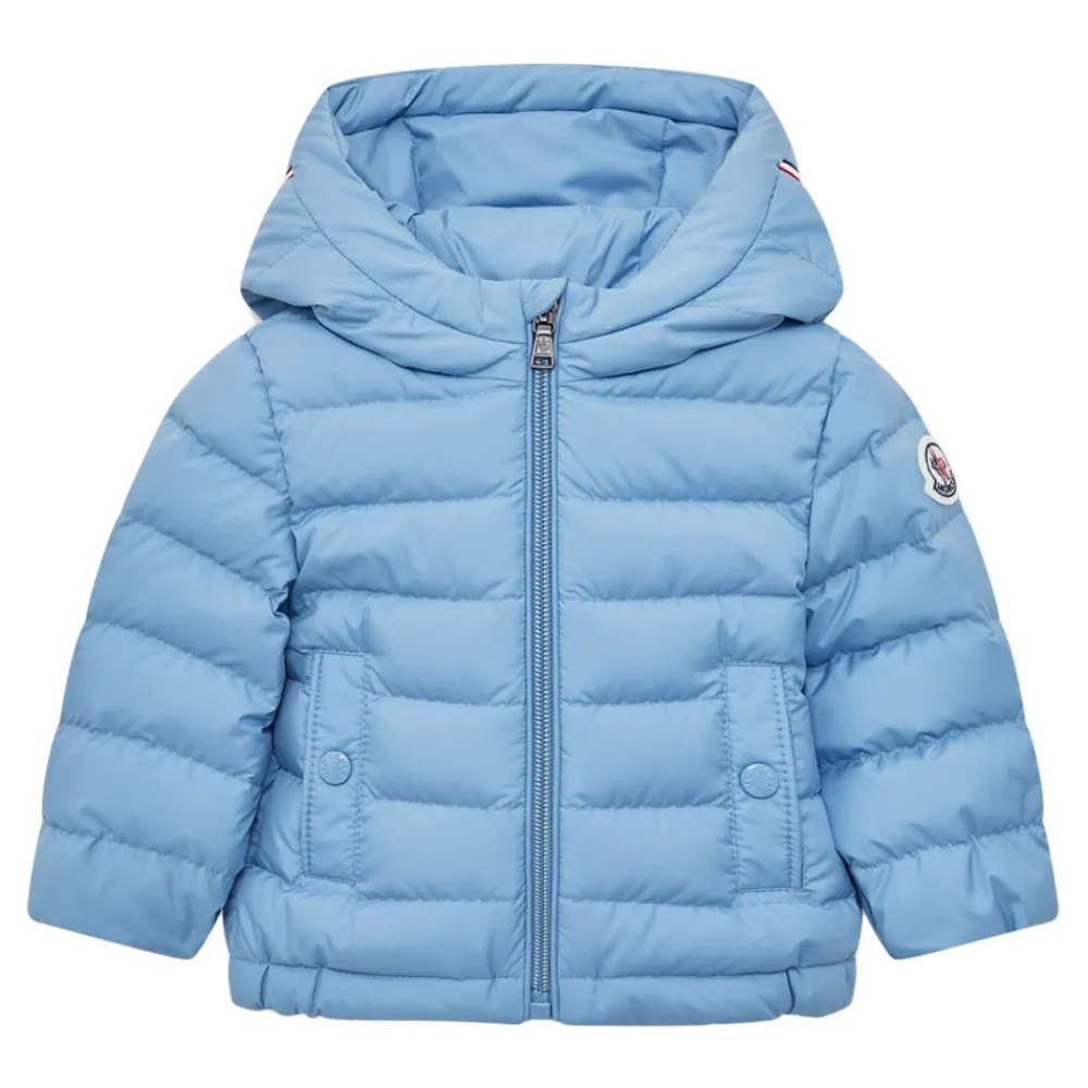 Jakker<Moncler Dunfyldt jakke med hætte Blå