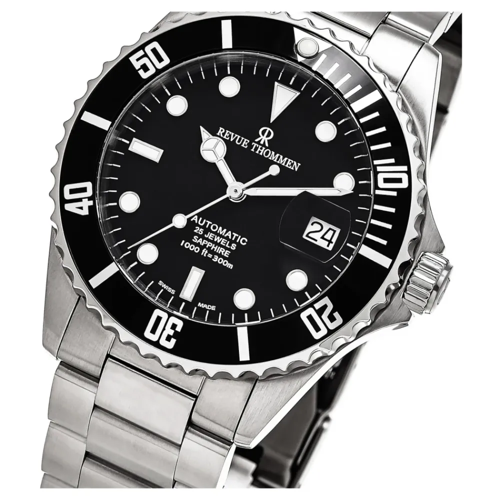 Ure<Revue Thommen Dykker Automatisk Ur i Rustfrit Stål Grå