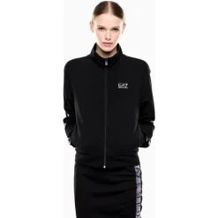 Striktrøjer & Sweatere<Emporio Armani EA7 Dynamic Athlete Zip Sweatshirt Sort