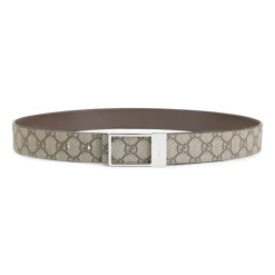 Bælter<Gucci Ebony Brown Bælte Beige