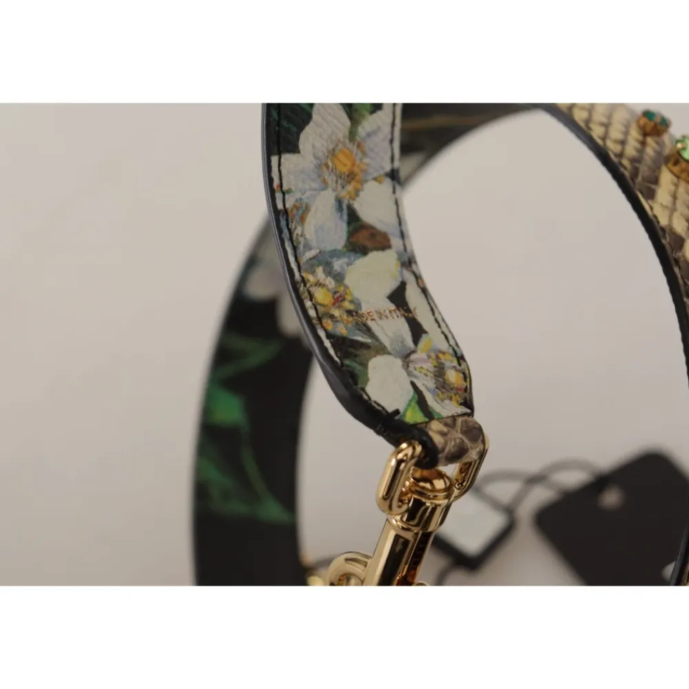 Tilbehør Til Tasker^Dolce & Gabbana Eksotisk Læder Krystaller Vendbar Strop Beige