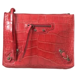 Clutch<Balenciaga Eksotisk Alligator Læder Clutch Rød