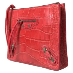 Clutch<Balenciaga Eksotisk Alligator Læder Clutch Rød
